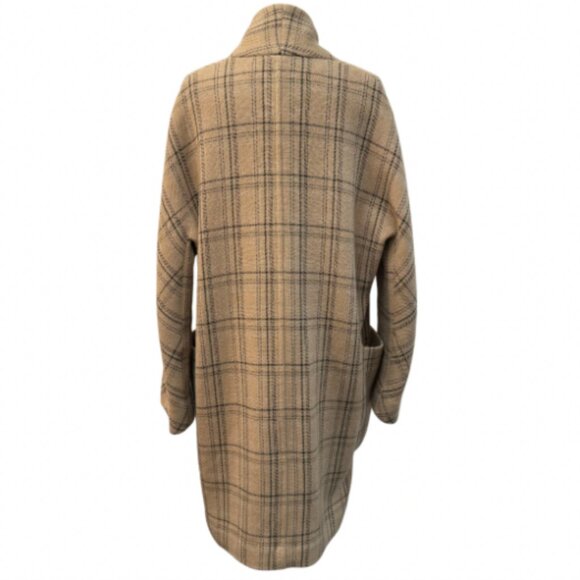 VINCE Plaid-Print Open-Front Coat Size Medium - Picture 6 of 7